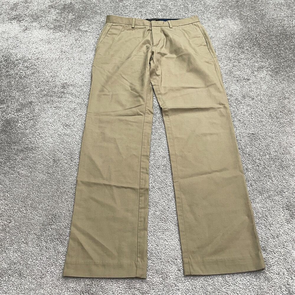 Banana Republic Tailored Slim Fit Chino Khaki Pants Mens 30x32 Brown 100% Cotton